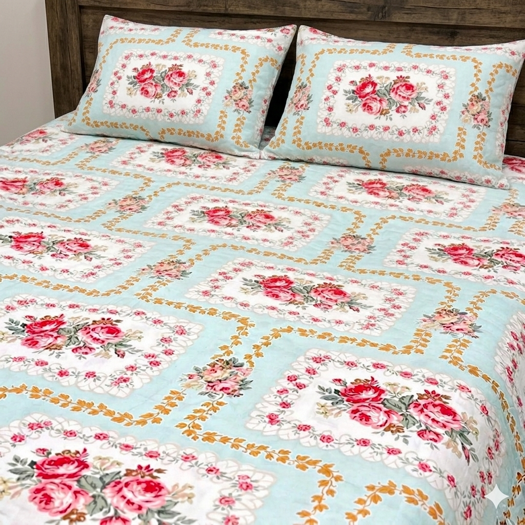 500Count Celestial Blue 100% Pure Cotton King Size Bed Sheet (100×108 Inches) with 2 Pillow Covers alternate