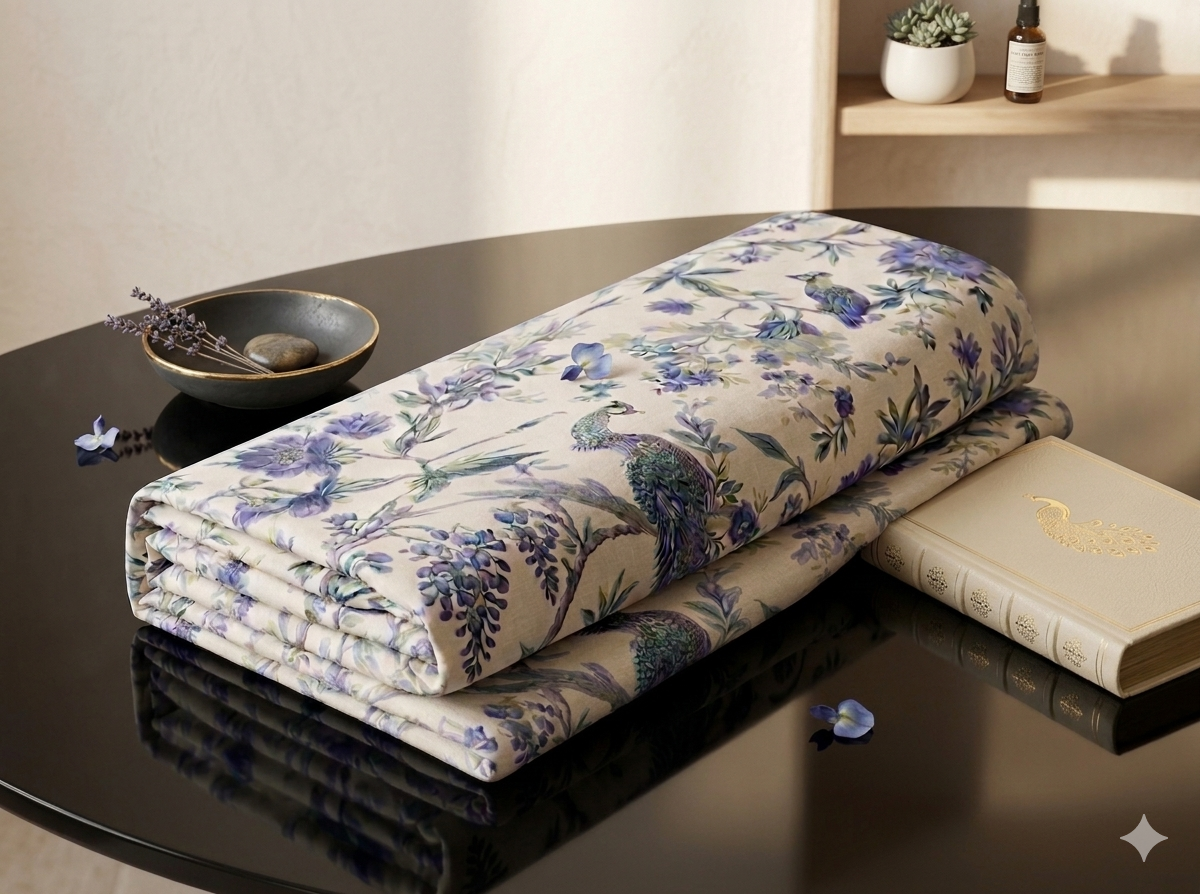 500Count Midnight Meadow 100% Pure Cotton King Size Bed Sheet (100×108 Inches) with 2 Pillow Covers alternate