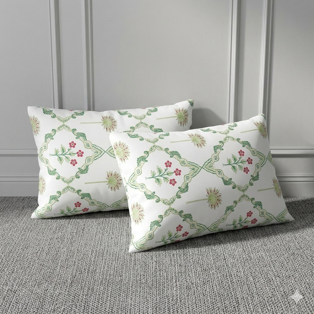 500Count Sage Petals 100% Pure Cotton King Size Bed Sheet (100×108 Inches) with 2 Pillow Covers 4