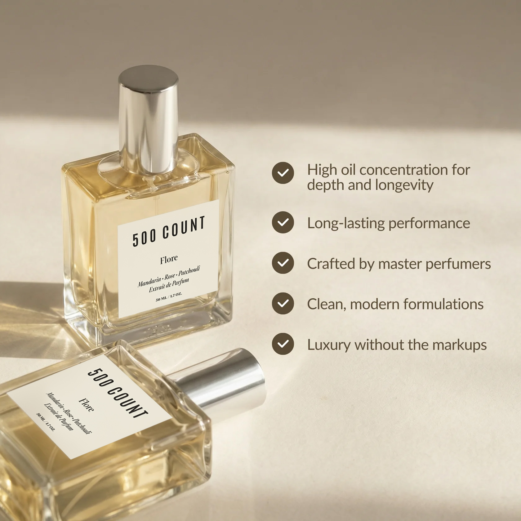 500Count FLORE Long Lasting Women Perfume (50 mL) — Inspired by: Gucci Flora alternate