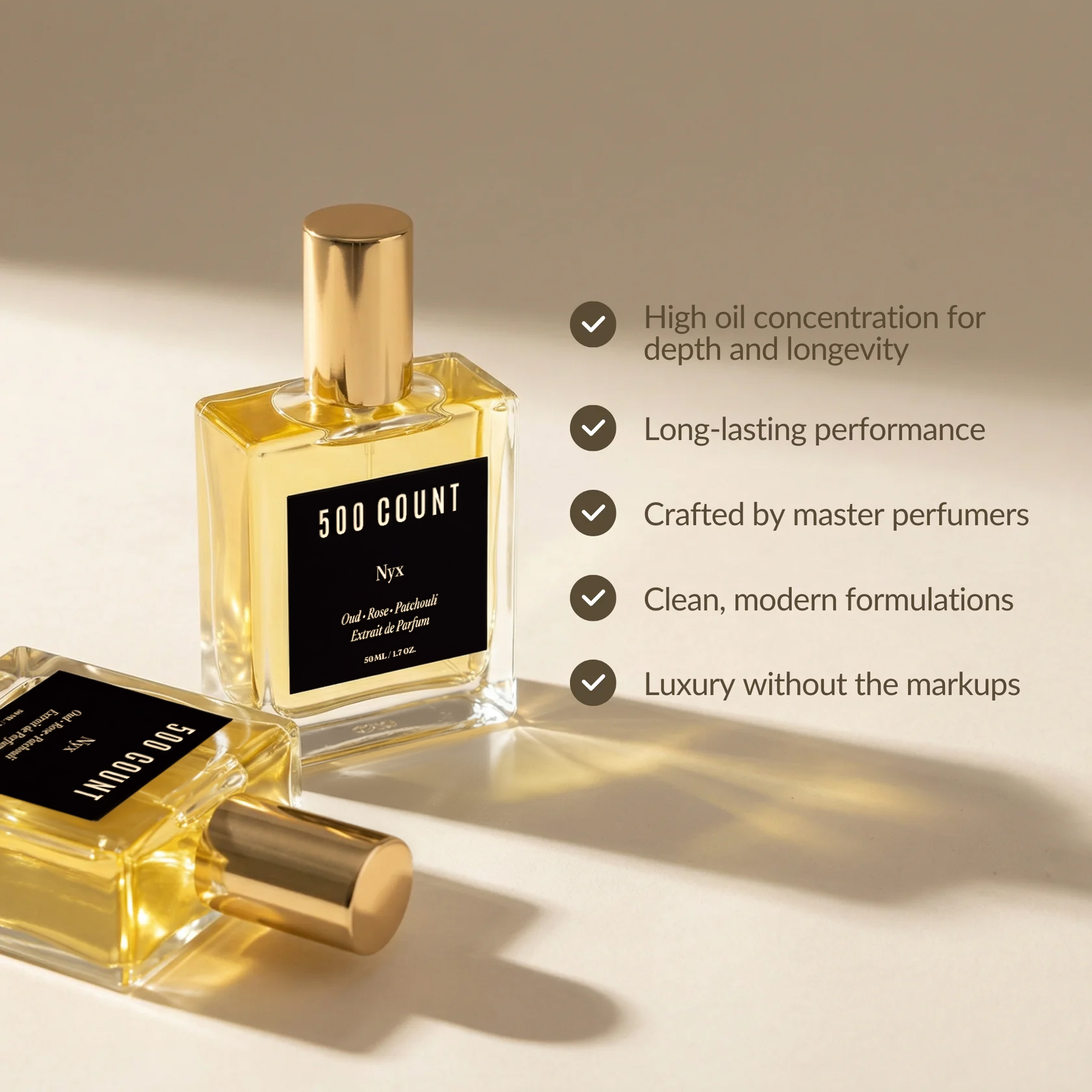 500Count NYX Long Lasting Unisex Perfume (50 mL) — Inspired by: Montale Black Oud alternate