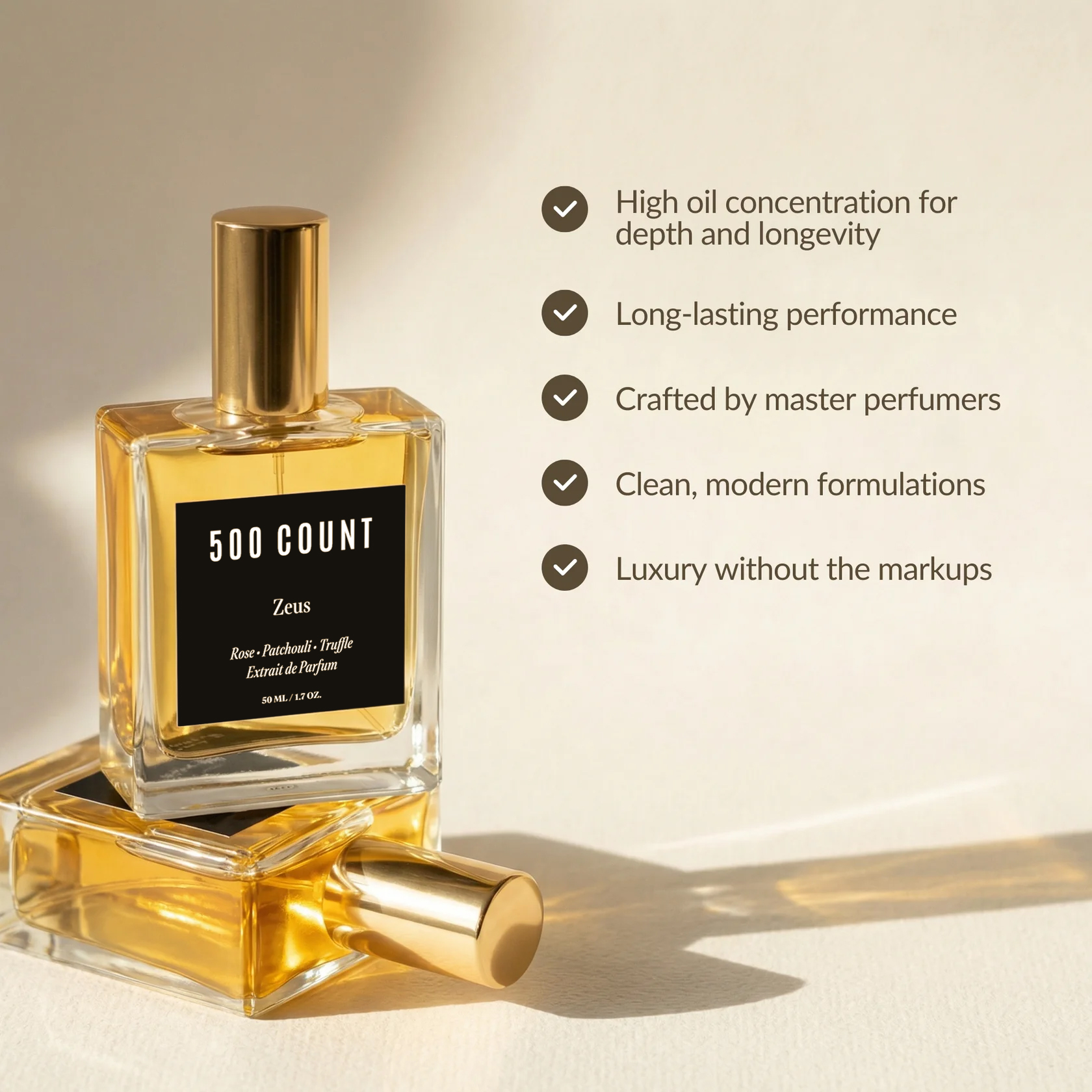 500Count ZEUS Long Lasting Unisex Perfume (50 mL) — Inspired by: Tom Ford Noir de Noir alternate